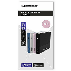 Жилье | 2,5-дюймовый SSD-отсек для жесткого диска | САТА | USB 3.0 | Супер скорость 5 Гбит/с | 2 ТБ | Розовый