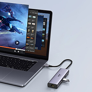 Ugreen 7in1 multi-functional HUB USB Type C - 2x USB 3.2 Gen 1 | HDMI 4K 60Hz | SD and TF card reader | USB Type C PD 100W | RJ45 1000Mbps (1Gbps) gray (60515 CM512)