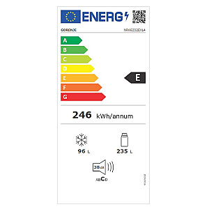 Gorenje Refrigerator NRK6202EXL4 Energy efficiency class E, Free standing, Combi, Height 200 cm, No Frost system, Fridge net capacity 235 L, Freezer net capacity 96 L, Display, 38 dB, Stainless steel