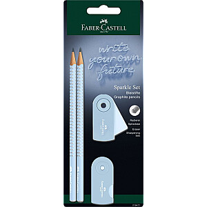 Набор карандашей Faber-Castell Sparkle, с ластиком и точилкой, голубой