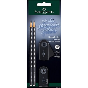Набор карандашей Faber-Castell Sparkle, с ластиком и точилкой, черный
