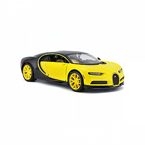 Bugatti Chiron dzeltenā un melnā kompozīta modelis 1/24.