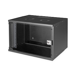 Шкаф сетевой настенный 19" 7U, SOHO PRO 370 x 540 x 400 мм, дверное стекло, черный, в разложенном виде, 60 кг