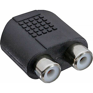 AV InLine ligzdas adapteris 3,5 mm — RCA (tulpe) x2, melns (99346)