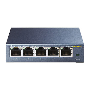 Неуправляемый коммутатор Gigabit Ethernet L2 TL-SG105 TP-Link (10/100/1000), черный