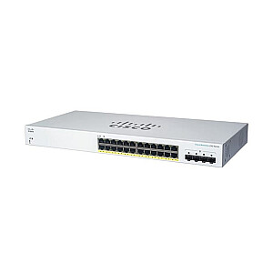 Cisco CBS220-24FP-4G tīkla slēdzis pārvaldīts Gigabit Ethernet L2 (10/100/1000) Power over Ethernet (PoE) Balts