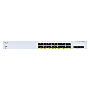 Cisco CBS220-24FP-4G tīkla slēdzis pārvaldīts Gigabit Ethernet L2 (10/100/1000) Power over Ethernet (PoE) Balts