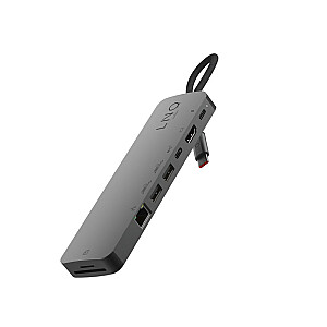 LINQ byELEMENTS LQ48020 — Pro Studio USB-C daudzportu centrmezgls 10 Gb/s PD 4K HDMI NVMe M2 SSD SD4.0 karšu lasītājs un 2,5 Gb/s Ethernet