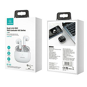 TWS 5.2 NX10 sērijas Bluetooth austiņas ar diviem mikrofoniem, baltas