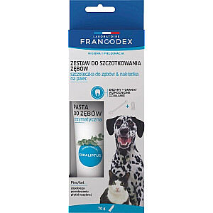 FRANCODEX Зубная щетка и паста для собак и кошек - 70г