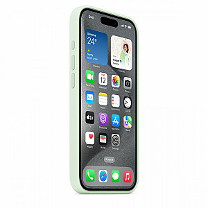 Силиконовый чехол с MagSafe для iPhone 15 Pro - пастельно-мятный