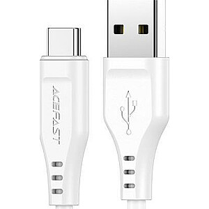 USB kabelis Acefast USB-A uz USB-C, 1,2 m, balts (6974316280873)