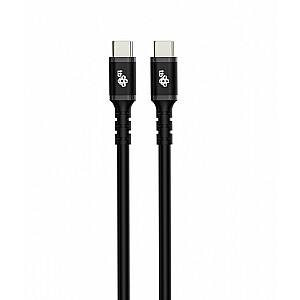 USB-C - USB-C kabelis 2m, silikons, melns
