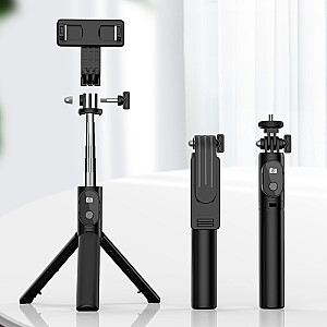 Selfiju stick MINI - ar noņemamu Bluetooth tālvadības pulti un statīvu - P20S BLACK