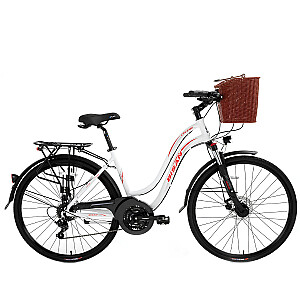 Pilsētas velosipēds Bisan 28 CTX6300 Balts/sarkans (Rata izmērs: 28" Rāmja izmērs: S)