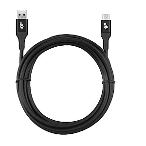 Кабель USB 3.0 — USB C 2 м ПРЕМИУМ 3 А, черный ТПЭ