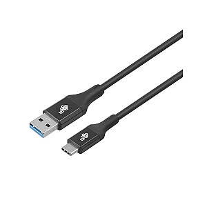 USB 3.0–USB C kabelis 2 m PREMIUM 3 A, melns TPE