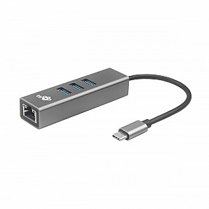 Adapteris USB C - RJ45 + 3xUSB A - 1000 Mbps
