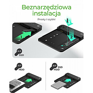 IB-2915MSCL-C31 M.2 dokstacija/klonēšanas stacija M.2 0NVMe un SATA 2.5/3.5 SSD/HDD