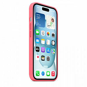 Силиконовый чехол MagSafe для iPhone 15 - розовый