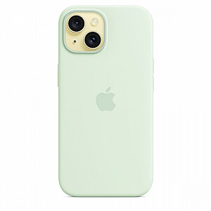 Силиконовый чехол с MagSafe для iPhone 15 - пастельно-мятный