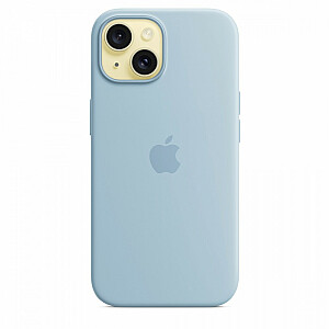 Силиконовый чехол MagSafe для iPhone 15 - голубой
