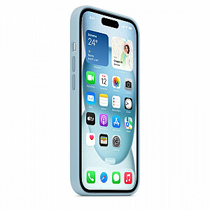 Силиконовый чехол MagSafe для iPhone 15 - голубой