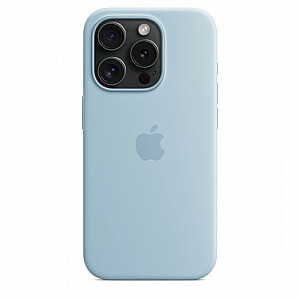 Силиконовый чехол с MagSafe для iPhone 15 Pro - голубой