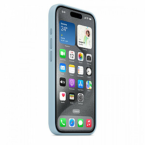 Силиконовый чехол с MagSafe для iPhone 15 Pro - голубой
