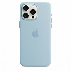 Силиконовый чехол с MagSafe для iPhone 15 Pro Max - голубой