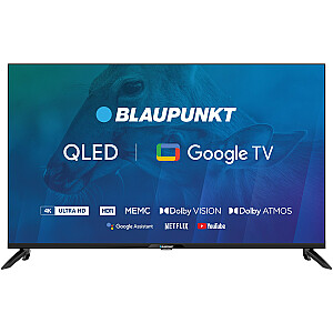 TV 43" Blaupunkt 43QBG7000S 4K Ultra HD QLED, GoogleTV, Dolby Atmos, WiFi 2,4-5 GHz, BT, melns