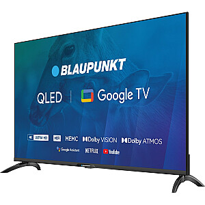 TV 43" Blaupunkt 43QBG7000S 4K Ultra HD QLED, GoogleTV, Dolby Atmos, WiFi 2,4-5 GHz, BT, melns