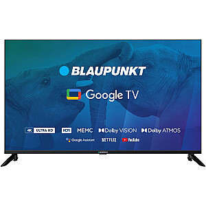 TV 43" Blaupunkt 43UBG6000S 4K Ultra HD LED, GoogleTV, Dolby Atmos, WiFi 2,4-5 GHz, BT, melns