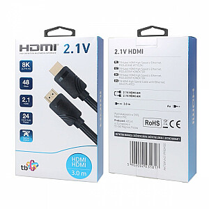 Кабель премиум-класса HDMI v 2.1, 3 м, 8K, черный Создан для геймеров