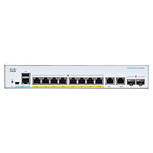 Cisco CBS350-8FP-2G-EU tīkla slēdzis pārvaldīts Gigabit Ethernet L2/L3 (10/100/1000) Sudrabs