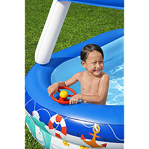 Надувной семейный бассейн Bestway Sea Captain с солнцезащитным козырьком, защищающим от ультрафиолета