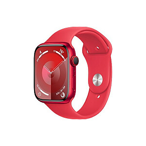 Часы Series 9 с GPS + сотовой связью, алюминиевый корпус (PRODUCT)RED, диаметр 45 мм, спортивный ремешок (PRODUCT)RED — M/L
