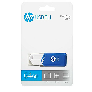 Флешка PNY HP, 64 ГБ, 755 Вт, USB 3.1