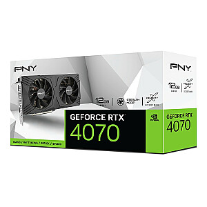 PNY GeForce RTX 4070 VERTO ar diviem ventilatoriem, 12 GB, DLSS
