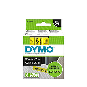 DYMO D1 Standard - melns uz dzeltena - 12 mm