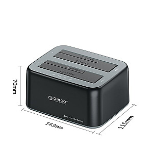 Док-станция для хранения данных — Orico 2x SATA 2,5"/3,5" USB-C 10 Гбит/с