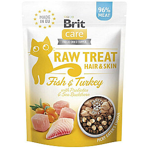 BRIT Care Raw Treat Hair&Skin zivs ar tītaru - kārums kaķiem - 40g