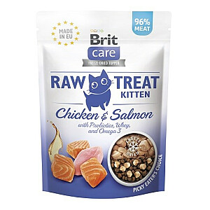 BRIT Care Raw Treat Kitten с курицей и лососем - лакомство для кошек - 40г