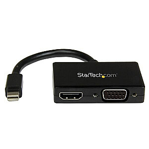 StarTech.com ceļojumu A/V adapteris: Mini DisplayPort uz HDMI vai VGA 2-in-1 pārveidotājs