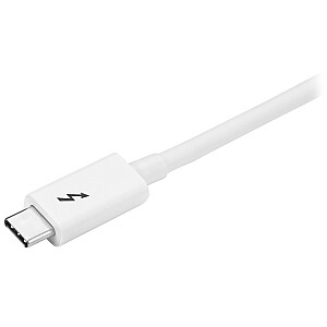 StarTech.com Thunderbolt 3 — 20 Gb/s kabelis — 2 m — balts — saderīgs ar Thunderbolt, USB un DisplayPort