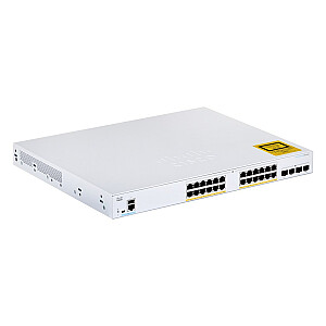 Cisco CBS350-24FP-4X-EU tīkla slēdzis pārvaldīts Gigabit Ethernet L2/L3 (10/100/1000), sudraba