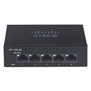 Cisco Small Business SF110D-05 Неуправляемый L2 Fast Ethernet (10/100), черный