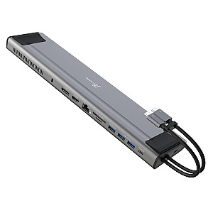 j5izveidojiet JCD552 M.2 NVMe® USB-C® Gen 2 dokstaciju, sudraba un melna