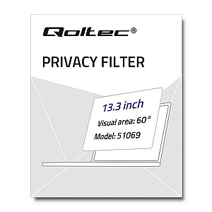 Фильтры конфиденциальности дисплея Qoltec 51069 33,8 см (13,3 дюйма)