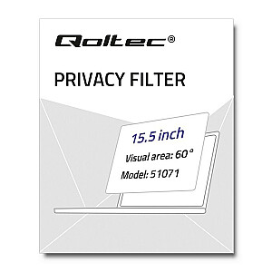 Qoltec 51071 39,4 cm (15,5 collas) displeja konfidencialitātes filtri